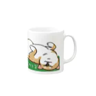 chizuruの柴犬落ちてる（茶）背景グリーン Mug :right side of the handle