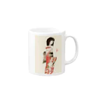 kukuri1957のお店の草子さん・朱の着物 Mug :right side of the handle