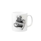 Pencil reptiles | 鉛筆の爬虫類達のヒョウモントカゲモドキ（レオパ） Mug :right side of the handle