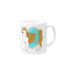 takaseのSHOPのプールに行く気の柴犬 Mug :right side of the handle