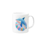 dolphineの可愛いイルカ Mug :right side of the handle