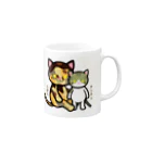 にこねこ【保護猫の保育園】のうずら・トントン親子マグカップ Mug :right side of the handle