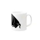 奥田久重のブラックブル Mug :right side of the handle