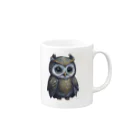 不思議な動物たちの村のフクロウ アイリス Mug :right side of the handle