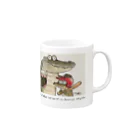 あめみやのとあるアメリカアリゲーターの親子の肖像画 Mug :right side of the handle