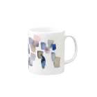 c5watercolorの水彩ペイント・くすみ系ニュアンスカラー Mug :right side of the handle