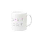 ちょこみんと🍫🍀の絵で学ぶcat Mug :right side of the handle