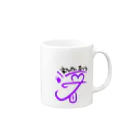 SingerSaeのすっぴんないとロゴ【紫】 マグカップの取っ手の右面