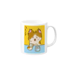 なくも/イラストレーターの高血圧ねこちゃん Mug :right side of the handle