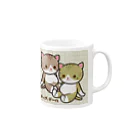 にこねこ【保護猫の保育園】のチップとデールマグカップ Mug :right side of the handle