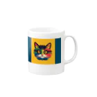 Nobelongingのマルチカラーキャット Mug :right side of the handle