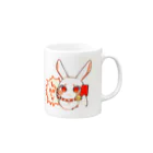 .°ஐ.*まりる°ஐ.*のレッドカードうさぎ Mug :right side of the handle