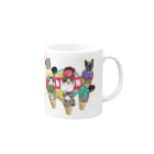 みきぞーん｜保護猫 ミッキー画伯と肉球とおともだちのmuchaguraainima ice Mug :right side of the handle