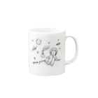 ひよこ工房の宇宙と猫 Mug :right side of the handle