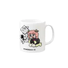 浦見のスズリのマコジュゲGAMES_黒文字ver Mug :right side of the handle