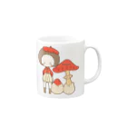 hagiKIRIEのきのこちゃん Mug :right side of the handle