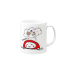 アトリエロッキーグッズのお店のHappy だるまん Mug :right side of the handle