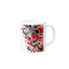 AliceDesignLab.のRed&Black Mug :right side of the handle