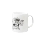 greetenのシュナウザー　テリアアート犬 Mug :right side of the handle