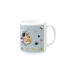 みきぞーん｜保護猫 ミッキー画伯と肉球とおともだちのumi sora riku taiga kouga Mug :right side of the handle