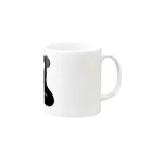 ナラティヴ・ラボ マーケットのくまざわくん（ブラックライン） Mug :right side of the handle