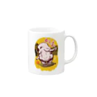 NAMI★HANA屋の日本の妖怪_ぬっぺっぽう＿黄色バック Mug :right side of the handle