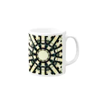 after the rainのKaleidoscope dot olive  Mug :right side of the handle