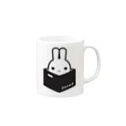 ツギハギ ニクの【Boxed * Rabbit】白Ver マグカップの取っ手の右面