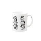 筆ペン画家 原良輔の着ぐるみくんの行進 Mug :right side of the handle