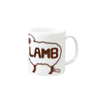 Cɐkeccooのひつじシルエット(Lamb)セピア マグカップの取っ手の右面