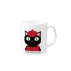 おえかきクラブのおえかきクラブ黒猫アイコン Mug :right side of the handle