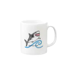 BLUENASHARKのホホジロザメ Mug :right side of the handle