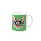 ✳︎KWY✳︎のしましまねこ Mug :right side of the handle