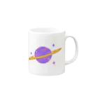 ALOEの土星も居るよ Mug :right side of the handle