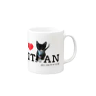 にこねこ【保護猫の保育園】の【限定販売・推し活】ぴーたん推し活マグカップ Mug :right side of the handle