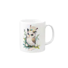 フクロウの森の癒しフクロウ Mug :right side of the handle