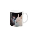 宇宙動物園の宇宙白うさぎ Mug :right side of the handle