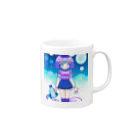 the blue seasonのルナちゃん Mug :right side of the handle