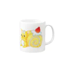 satoayaのアニマルカフェのフードアニマル　ロールケーキリス Mug :right side of the handle