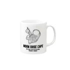 indigo_blue_moonのMOON BASE CAFE (ムーンベースカフェ) モノトーン黒 Mug :right side of the handle