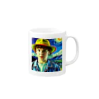 ラクダッピーのストレンジャーシングスイレブン星月夜に行ってみた Mug :right side of the handle