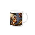 ニコニコマーケットのうさぎとリス Mug :right side of the handle