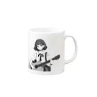 らいくん♢おしゃれ好き♢のギターを弾く女の子 Mug :right side of the handle