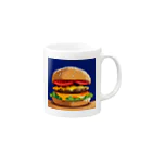 ダブル15のドット柄ビッグなチーズバーガー Mug :right side of the handle