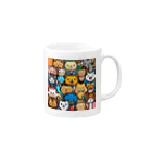 動物マニアのドット絵ショップのドット絵の可愛い動物たち Mug :right side of the handle