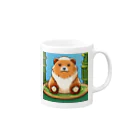 動物マニアのドット絵ショップのドット絵の可愛いクマちゃん🐻🎋 Mug :right side of the handle