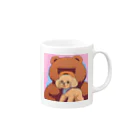 kuma-hamu9086のクマとトイプードル　グッズ Mug :right side of the handle