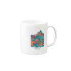 aokitaの【BLUE NORTH】ボルダーデザイン5 Mug :right side of the handle