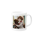 フウマショプの少女と愛犬 Mug :right side of the handle