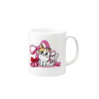 もちけらのリボン猫ちゃん Mug :right side of the handle